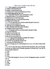 Câu hỏi trắc nghiệm Vật lý Lớp 9